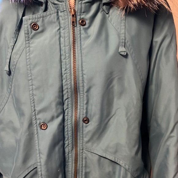 Towne by London Fog teal winter coat with zip out puffer lining, medium - Picture 5 of 15